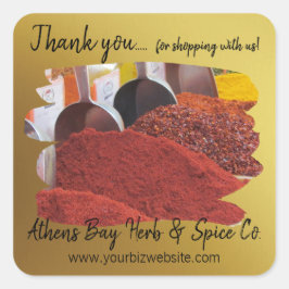 Adesivo Quadrado Obrigado por Comprar conosco Business Label