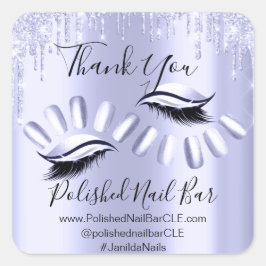 Adesivo Quadrado Obrigado Por Comprar Diamond Drives Nail Roxo