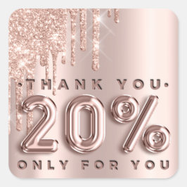 Adesivo Quadrado Obrigado por Comprar Drips Rosa 20%off Drips