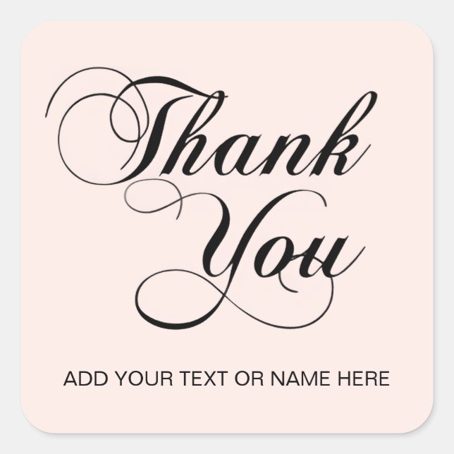 Adesivo Quadrado Obrigado por escrever. (Frente)