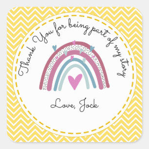 Adesivo Quadrado Obrigado por fazer parte da minha professora de hi