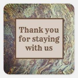 Adesivo Quadrado Obrigado por permanecer Abstrato Stripe House conv