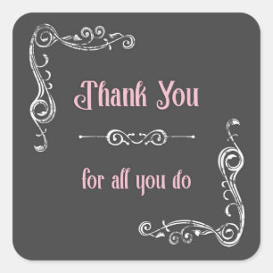 Adesivo Quadrado Obrigado por tudo que você faz