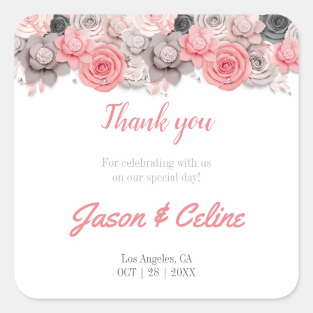 Adesivo Quadrado Obrigado por vir o Sticker (Frente)