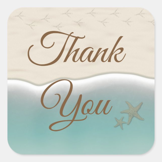 Adesivo Quadrado Obrigado Praia Parecia Esterepentes De Casamento O (Frente)