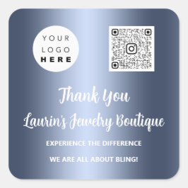 Adesivo Quadrado Obrigado Qr Code Online Comprar Instagramas Logoti