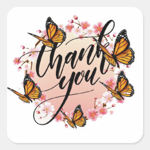 Adesivo Quadrado obrigado que você atira