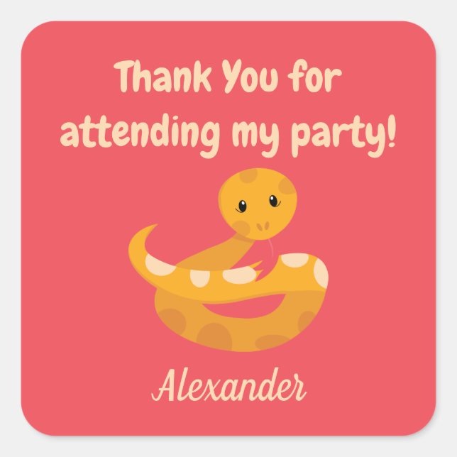 Adesivo Quadrado Obrigado Safari Cobra (Frente)