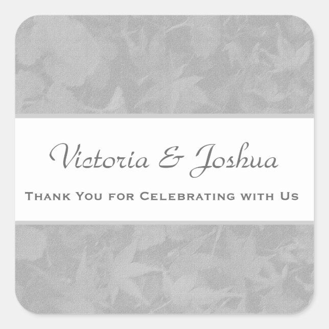 Adesivo Quadrado Obrigado Silver Muted Leaves V23 (Frente)