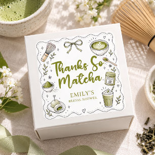 Adesivo Quadrado Obrigado So Matcha Lembrancinhas de Chá de Noiva