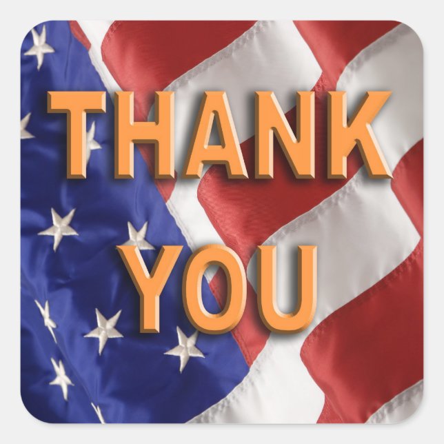 Adesivo Quadrado Obrigado Sticker (Frente)