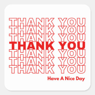 Adesivo Quadrado Obrigado Sticker