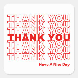 Adesivo Quadrado Obrigado Sticker