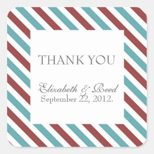 Adesivo Quadrado Obrigado Sticker // Airmail Stripe