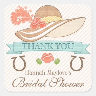 ADESIVO QUADRADO OBRIGADO TEMÁTICO DO CHÁ DE PANELA DE KENTUCKY