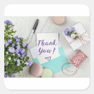 Adesivo Quadrado Obrigado um Bunch! Muito obrigado, palermas