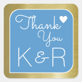 Adesivo Quadrado obrigados / obrigado você, azul