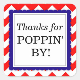 Adesivo Quadrado Obrigados para Poppin' By Square sticker - Chevron