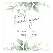 Obrigados para sua ordem elegante verde eucalipto