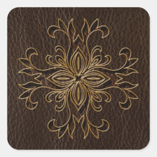 Adesivo Quadrado Obscuridade da estrela do Couro-Olhar