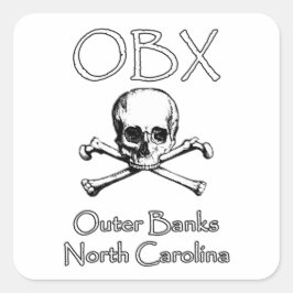 Adesivo Quadrado OBX - Outer Banks na Carolina do Norte