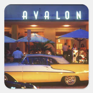 Adesivo Quadrado Ocean Drive, South Beach, Miami Beach,