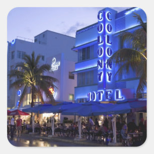 Adesivo Quadrado Ocean Drive, South Beach, Miami Beach, 2