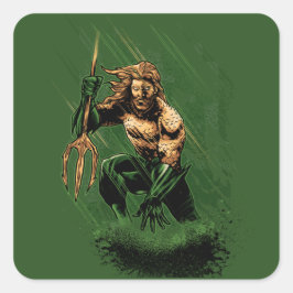 Adesivo Quadrado Ocean King Trident Warrior Dynamic Comic Art