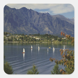 Adesivo Quadrado Oceânia, Nova Zelândia, Ilha do Sul, Queenstown.