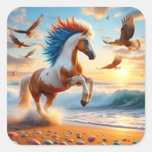 Adesivo Quadrado Oceano de Paint Horse Hawks