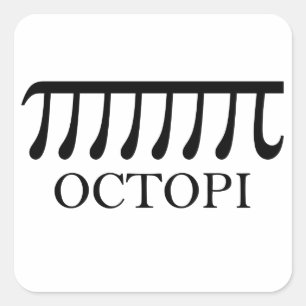 Adesivo Quadrado Octopi - Engraçado Pi Octopus Math