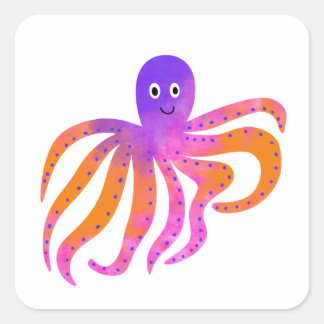 Adesivo Quadrado Octopus bonito