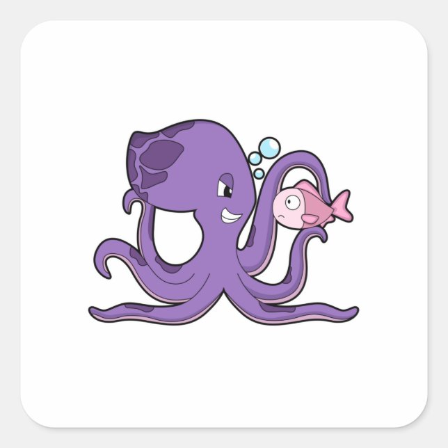 Adesivo Quadrado Octopus com Fish.PNG (Frente)