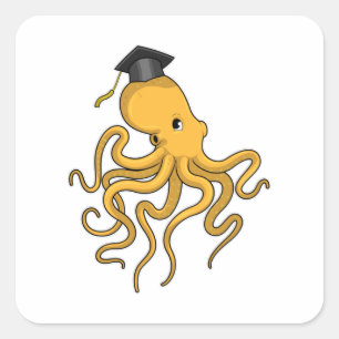 Adesivo Quadrado Octopus como estudante de Diploma