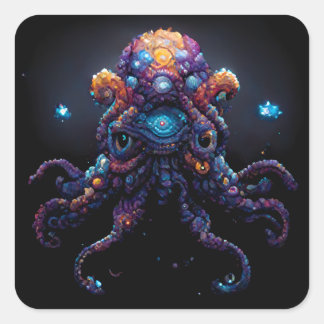 Adesivo Quadrado Octopus espacial