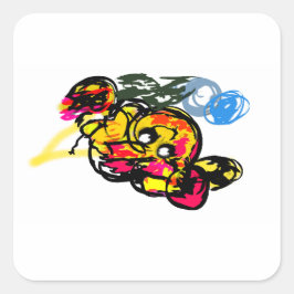 Adesivo Quadrado Octopus fun