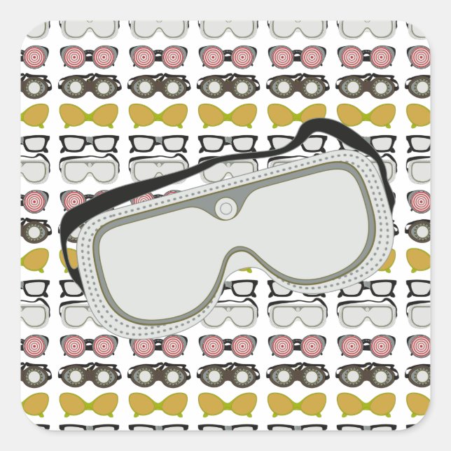 Adesivo Quadrado Óculos de segurança (Frente)