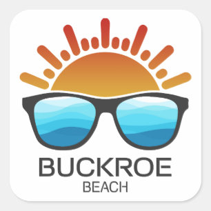 Adesivo Quadrado Óculos de Sol Buckroe Beach Virgínia