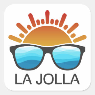 Adesivo Quadrado Óculos de Sol La Jolla Califórnia
