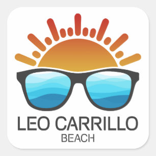 Adesivo Quadrado Óculos de Sol Praia Leo Carrillo Califórnia