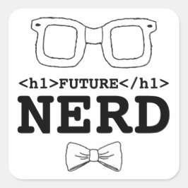 Adesivo Quadrado Óculos do Nerd do Clipart do Nerd Futuro