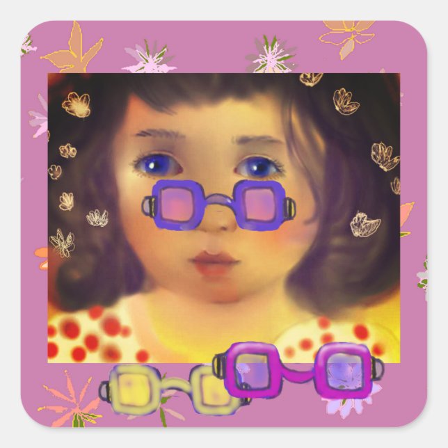 Adesivo Quadrado Óculos escuros (Frente)