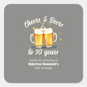 Adesivo Quadrado Óculos Simples de Aderência Brindam Cervejas aos 5