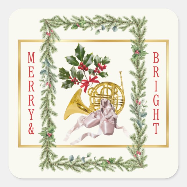 Adesivo Quadrado Ode ao The Nutcracker Ballet Garland (Frente)