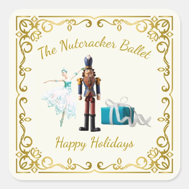 Adesivo Quadrado Ode to The Nutcracker Ballet Blue (Frente)