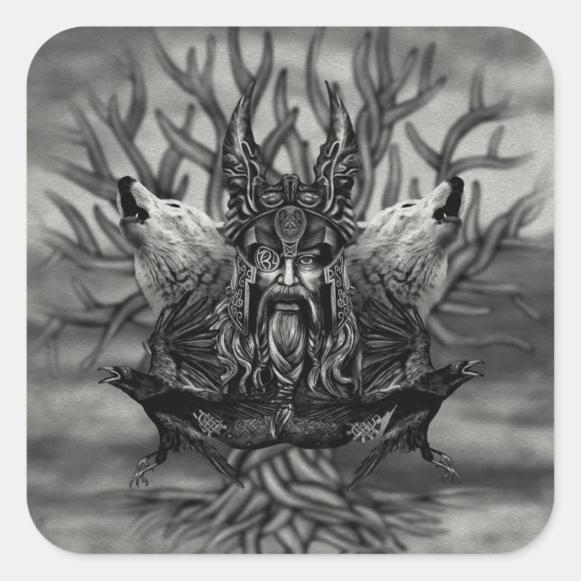 Adesivo Quadrado Odin - All-Padre (Frente)