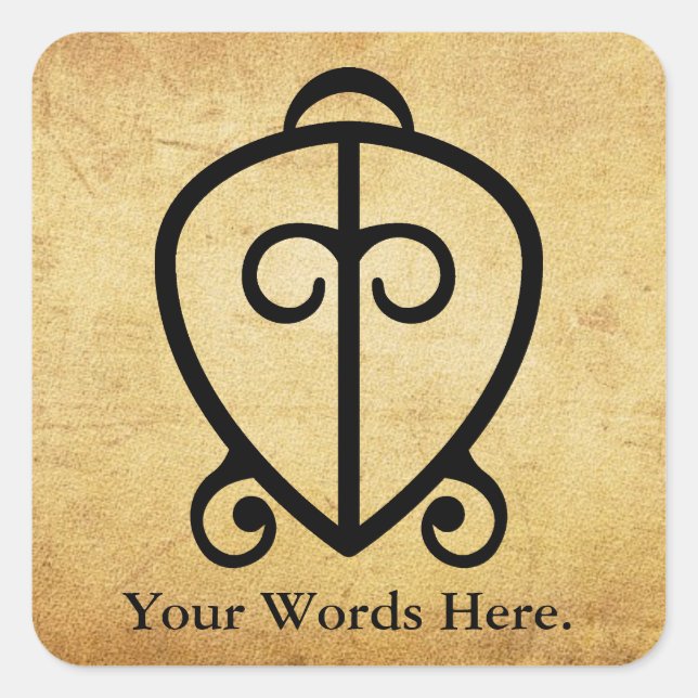 Adesivo Quadrado Odo Nnyew Fie Kwan | Símbolo de Poder do Amor (Frente)