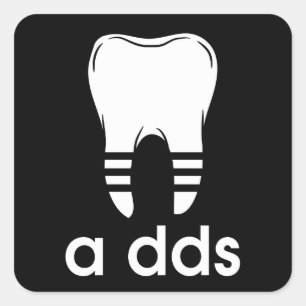 Adesivo Quadrado Odontologia DDS Engraçada