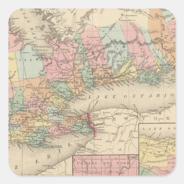 Adesivo Quadrado Oeste do Canadá Superior (Frente)
