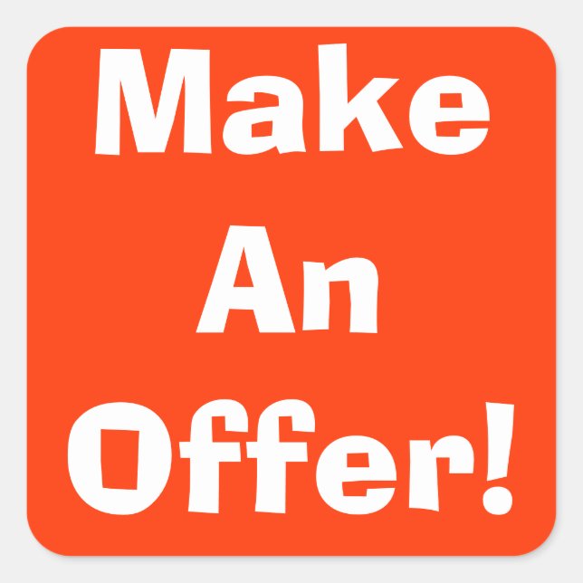 Adesivo Quadrado Oferecer Vinhetas De Garagem (Frente)